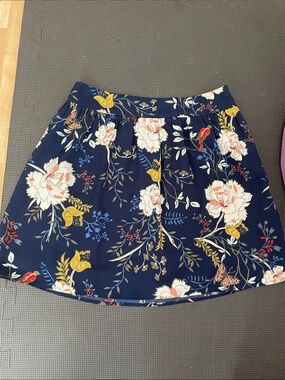 Abercrombie & Fit h Floral Navy A-Line Skirt